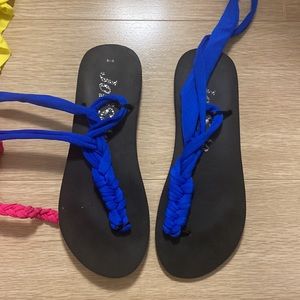 Custom colour gladiator sandals with multiple laces